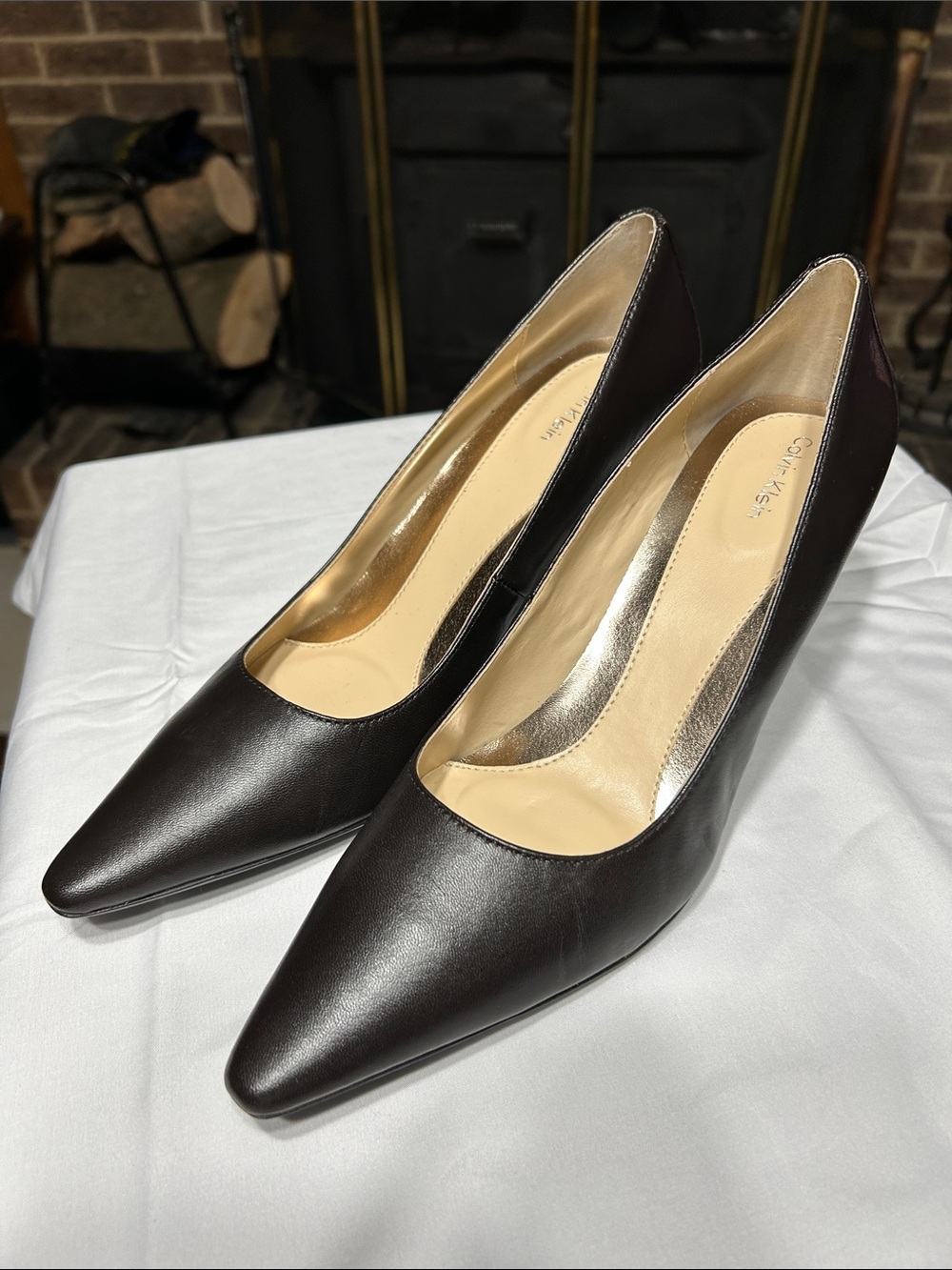 Calvin Klein Women's Chocolate Brown Pointed Toe Pumps